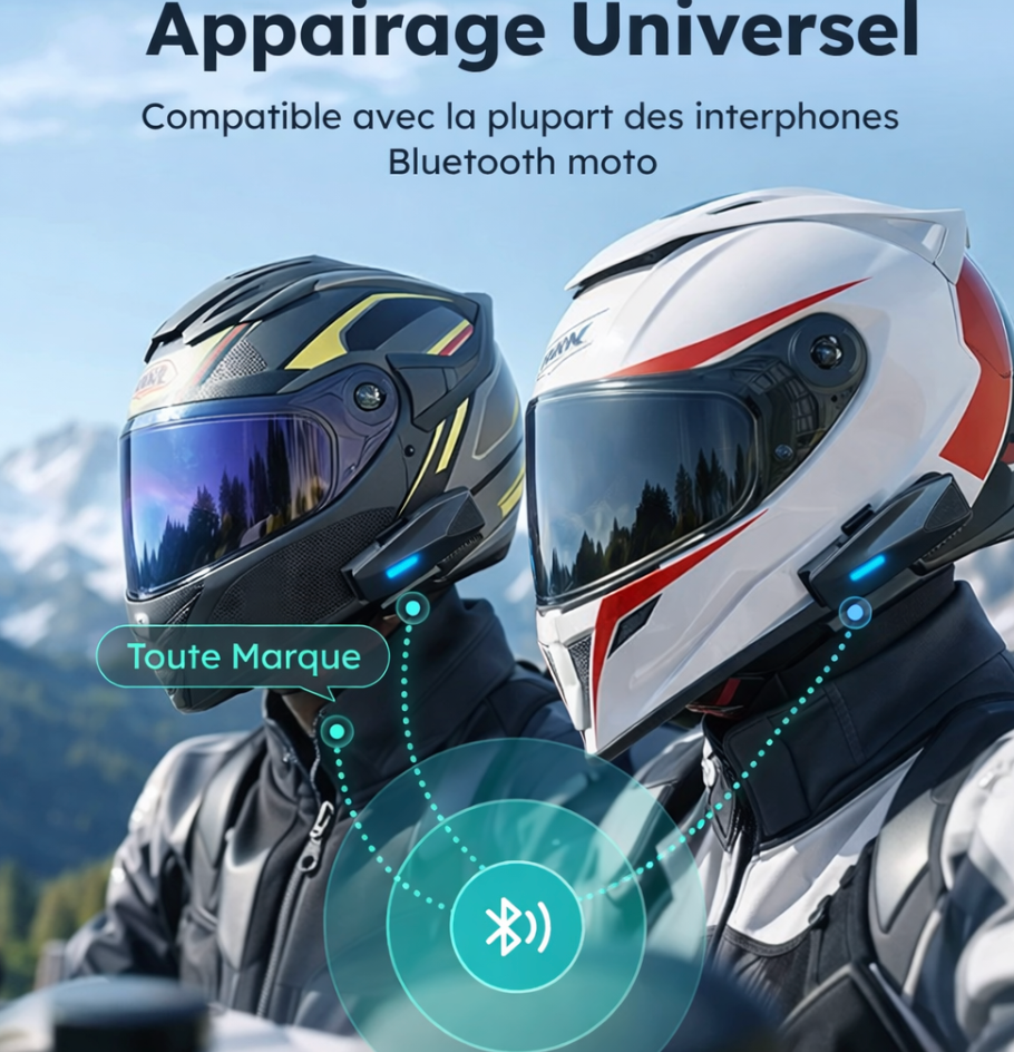 Intercom moto Bluetooth pour casque moto