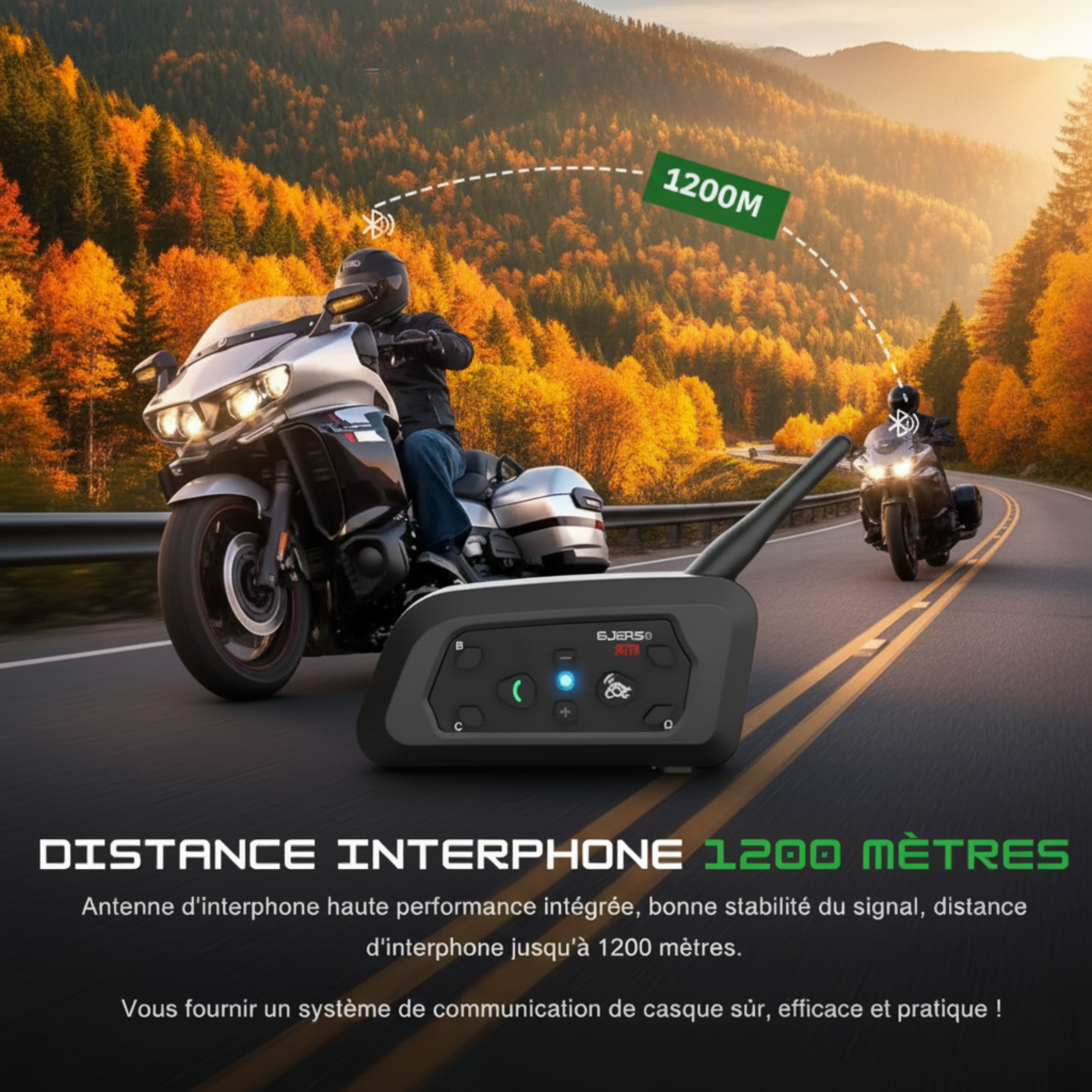 Interphone Bluetooth pour casque moto